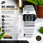 RC Nikee Chain Watch for Men – Stylish Black & Silver Sports & Casual Wrist Watch